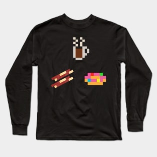 Coffee Bacon Donut Triangle Long Sleeve T-Shirt